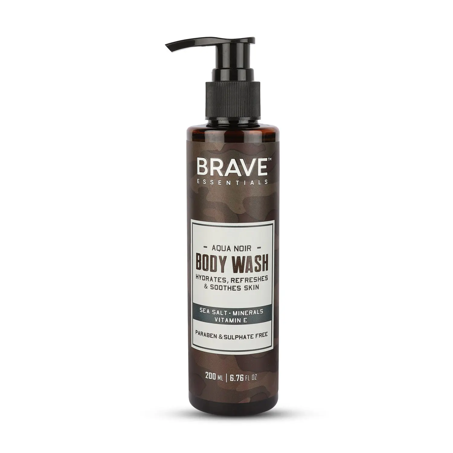 Brave Essentials Aqua Noir Body Wash | 200 ml | Hydrating, Refreshing and Soothing Skin