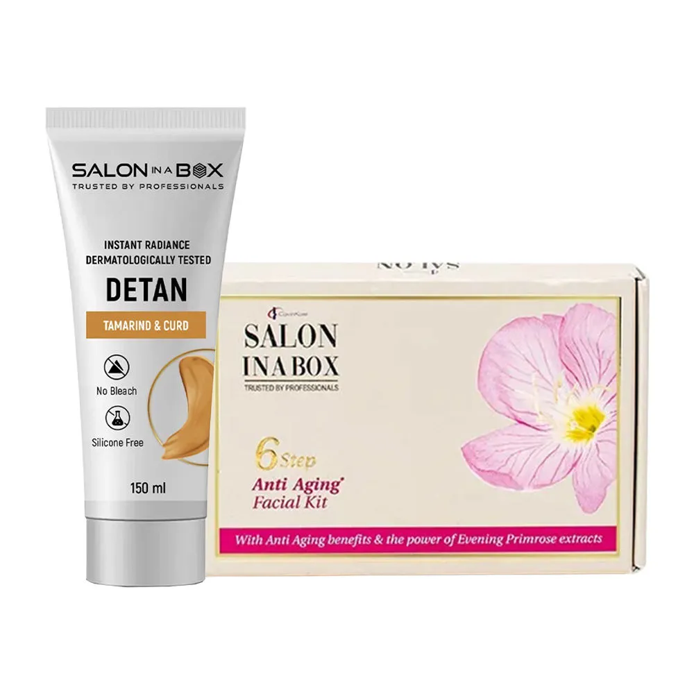 Salon In A Box Facial Care Combo - Anti - Aging Facial Kit + Tamarind & Curd De-Tan Cream