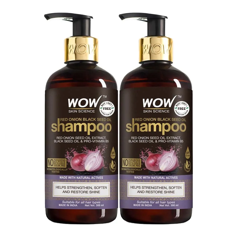 WOW Skin Science Red Onion Black Seed Oil Shampoo(buy 1 Get 1 Free)