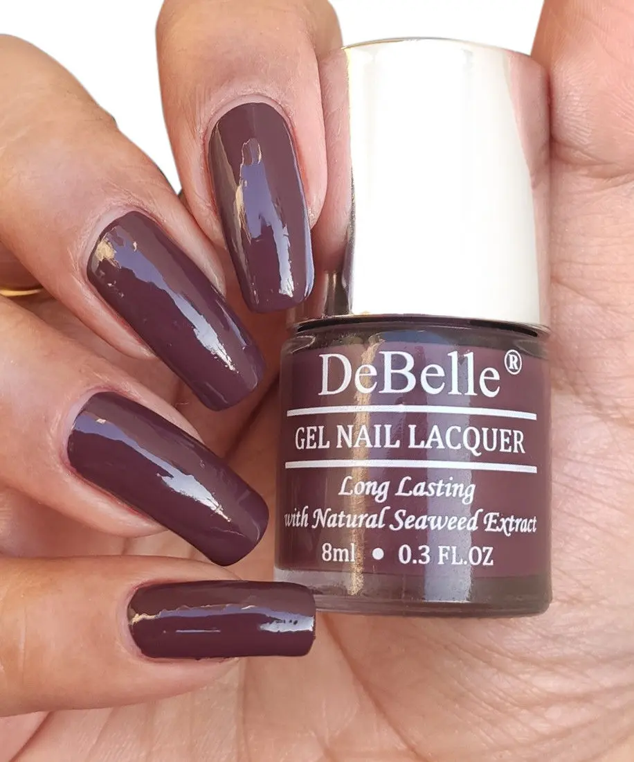 DeBelle Gel Nail Lacquer Creme Plum Toffee - Burgundy, (8 ml)