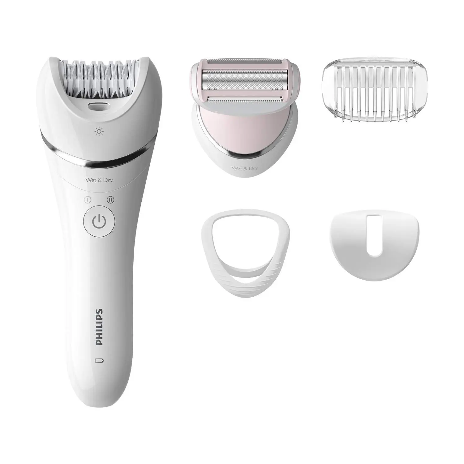 Philips BRE710/00 Cordless Epilator– All-Rounder for Face and Body Hair Removal (White)