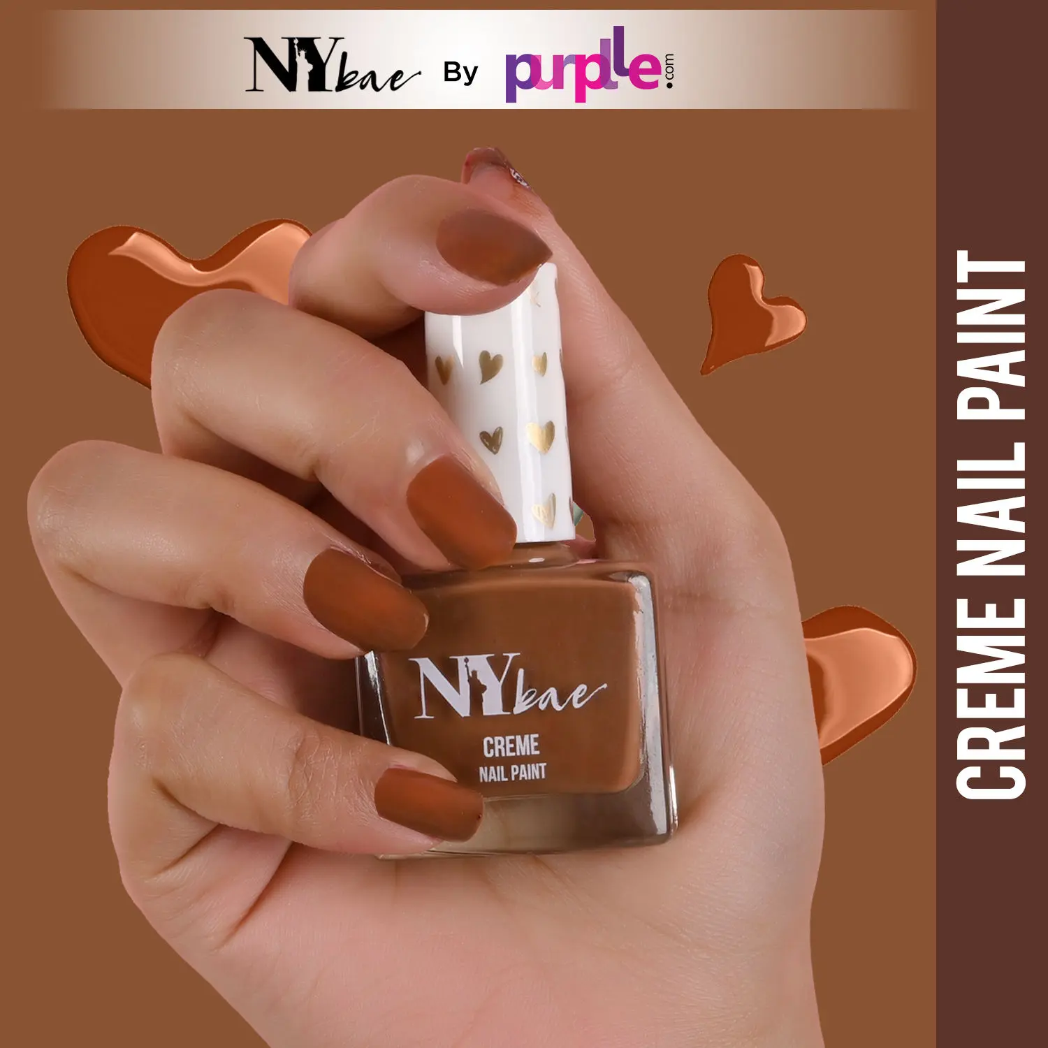 NY Bae Creme Nail Paint - Tortilla Nude 23 (10 ml) | Brown | Rich Pigment | Chip-proof | Full Coverage | Travel Friendly | Vegan