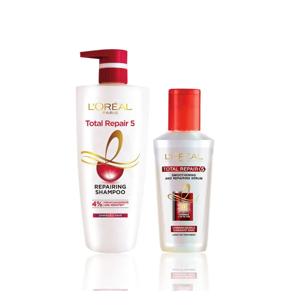 L'Oreal Paris Total Repair 5 Shampoo & Serum Power Pack (Total Repair 5 Shampoo (1000 ml), Total Repair 5 Serum (80 ml))