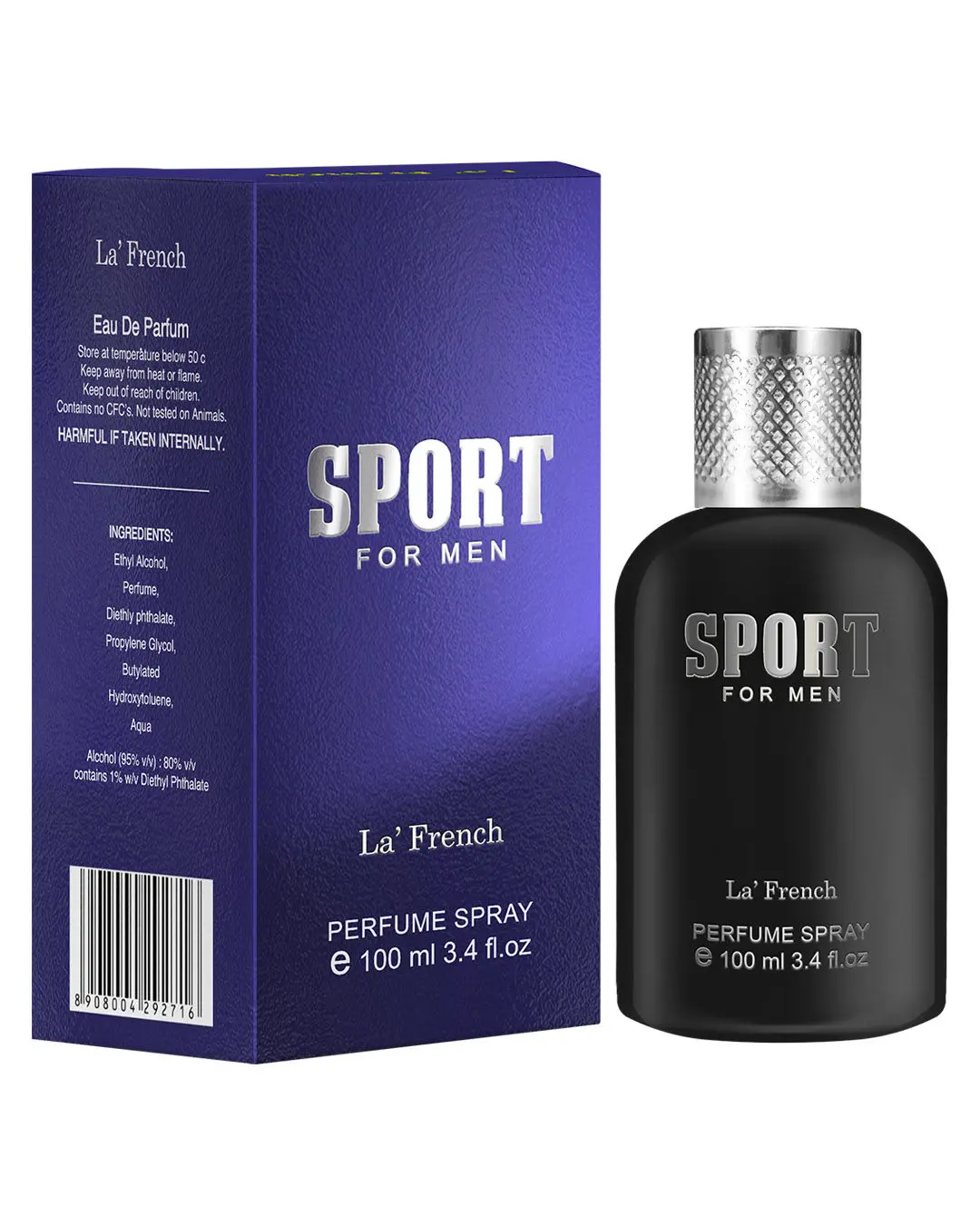 LA' French Sport Perfume By La' French, Eau De Parfum (100 ml) - Ideal For Men