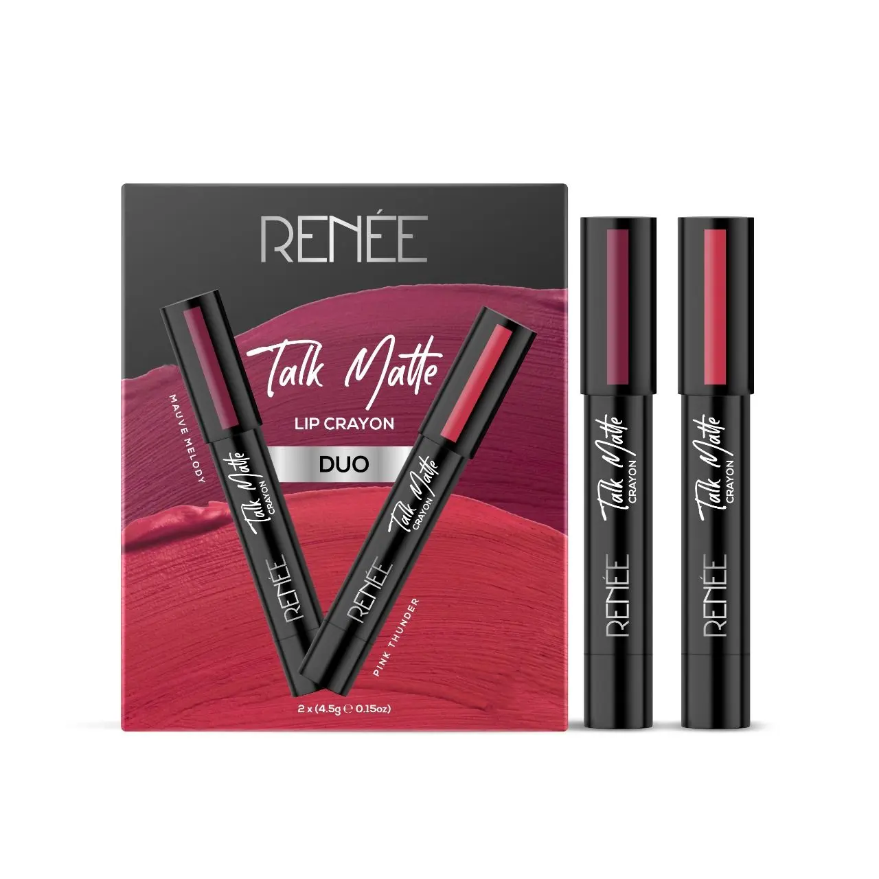 RENEE Talk Matte Duo Mauve Melody & Pink Thunder 4.5gm each