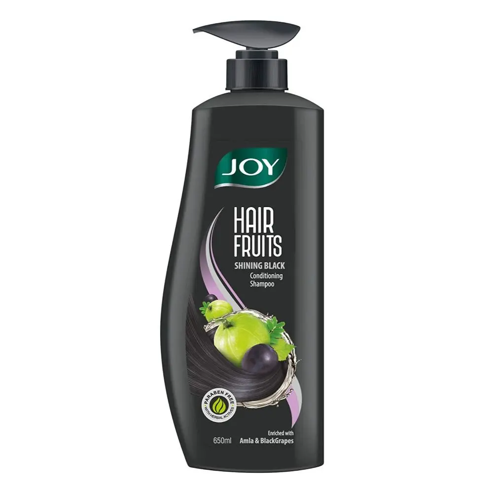 Joy Hair Fruits Shining Black Conditioning Shampoo Enriched with Amla & Black Grapes 650 ml