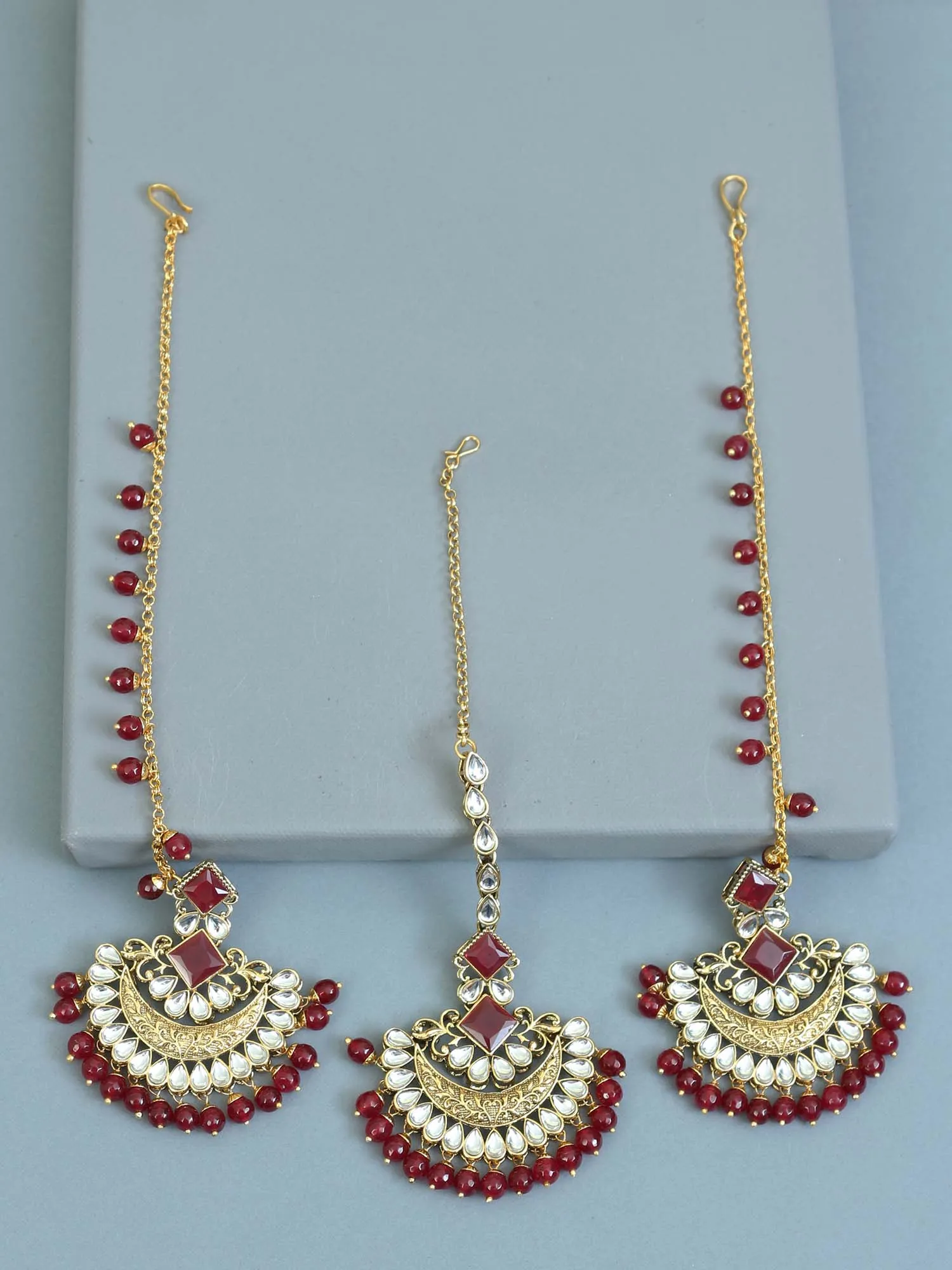 Bling Bag Ruby Sloka Maang Tikka Set