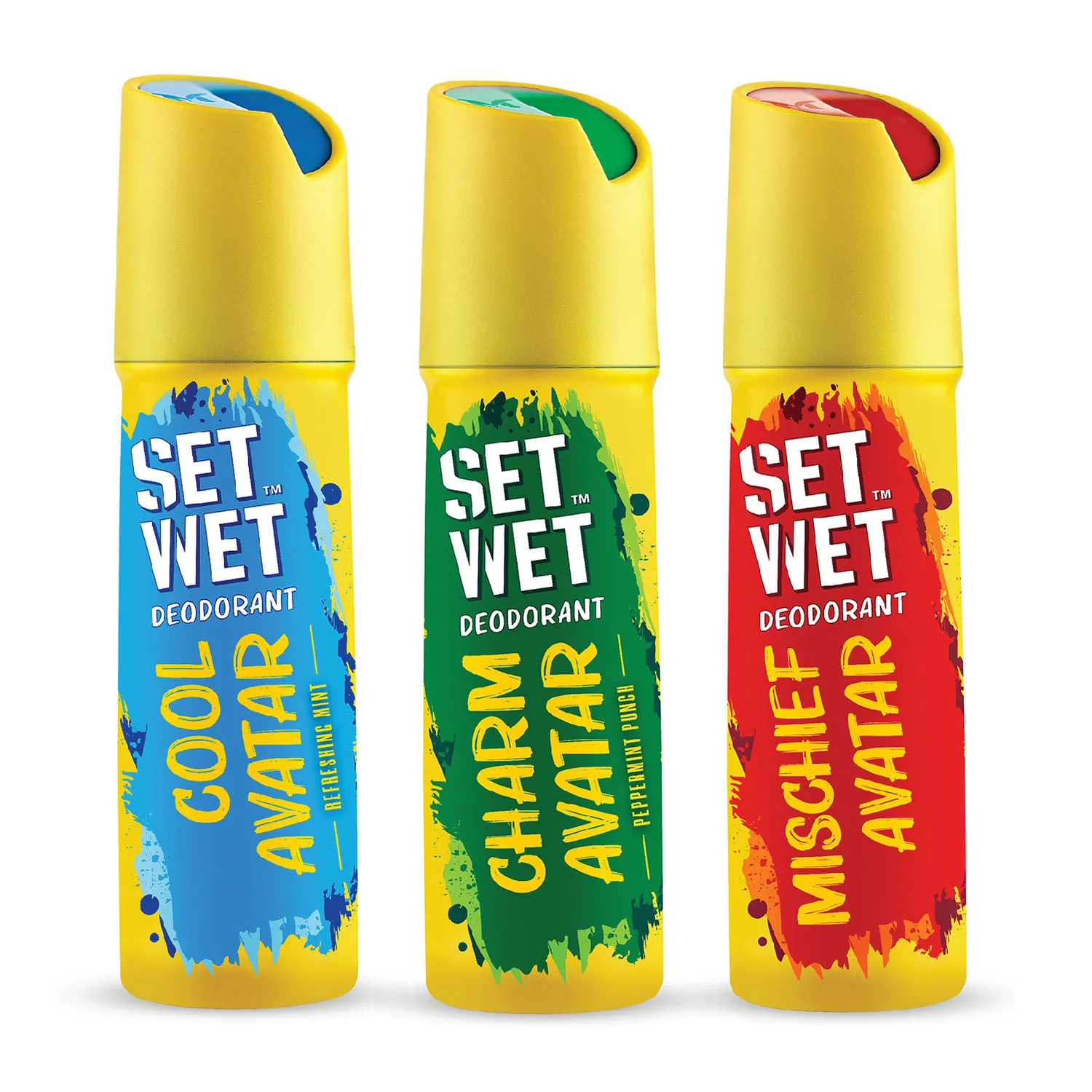 Set Wet Cool Charm & Mischief Avatar Deodorant Spray Perfume Pack of 3