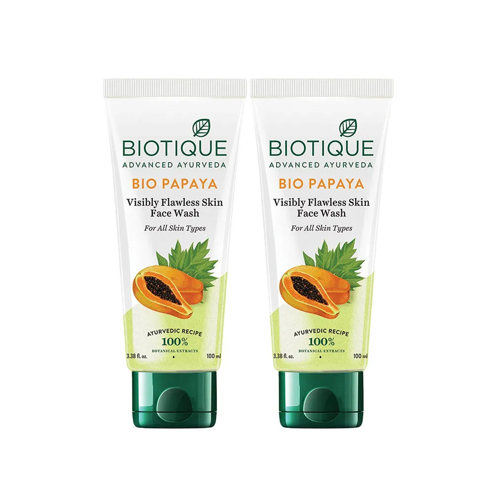 Biotique Bio Papaya Visibly Flawless Skin Face Wash - Pack of 2