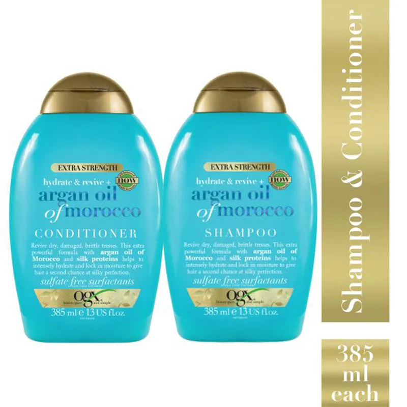 OGX Hydrate & Revive Argan Oil Of Morocco Extra Strength Shampoo+ Conditioner