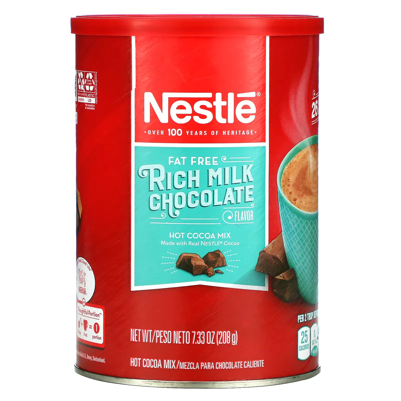 Rich Milk Chocolate Flavor, Fat Free, 7.33 oz (208 g)