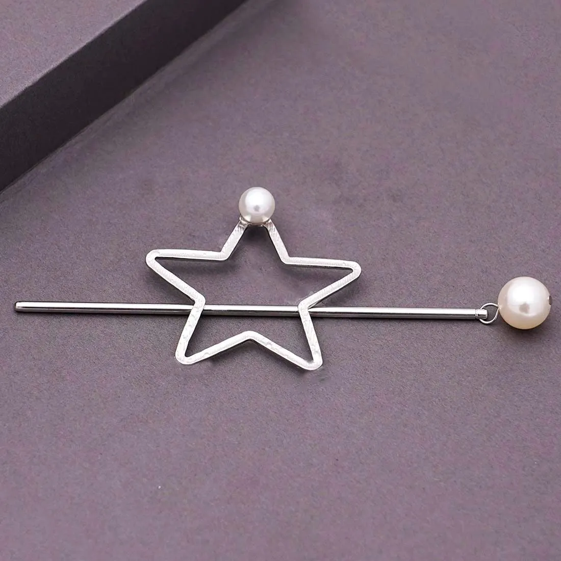 Ferosh Silver Star Stick Hair Accessory (Set Of 2)