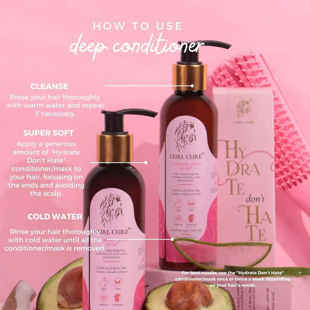 Curl Cure 3 Step Curl Routine - Shampoo, Deep Conditioner & Curl Cream