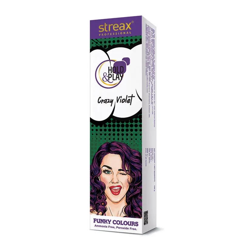 Streax Professional Hold & Play Funky Colours - Crazy Violet (100 g)