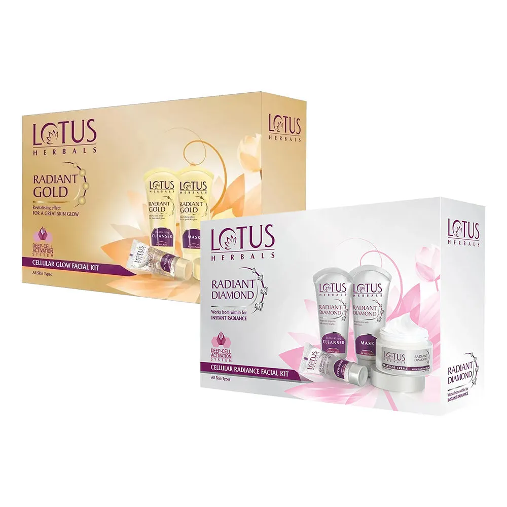 Lotus Herbals Radiant Gold & Diamond Kit Combo