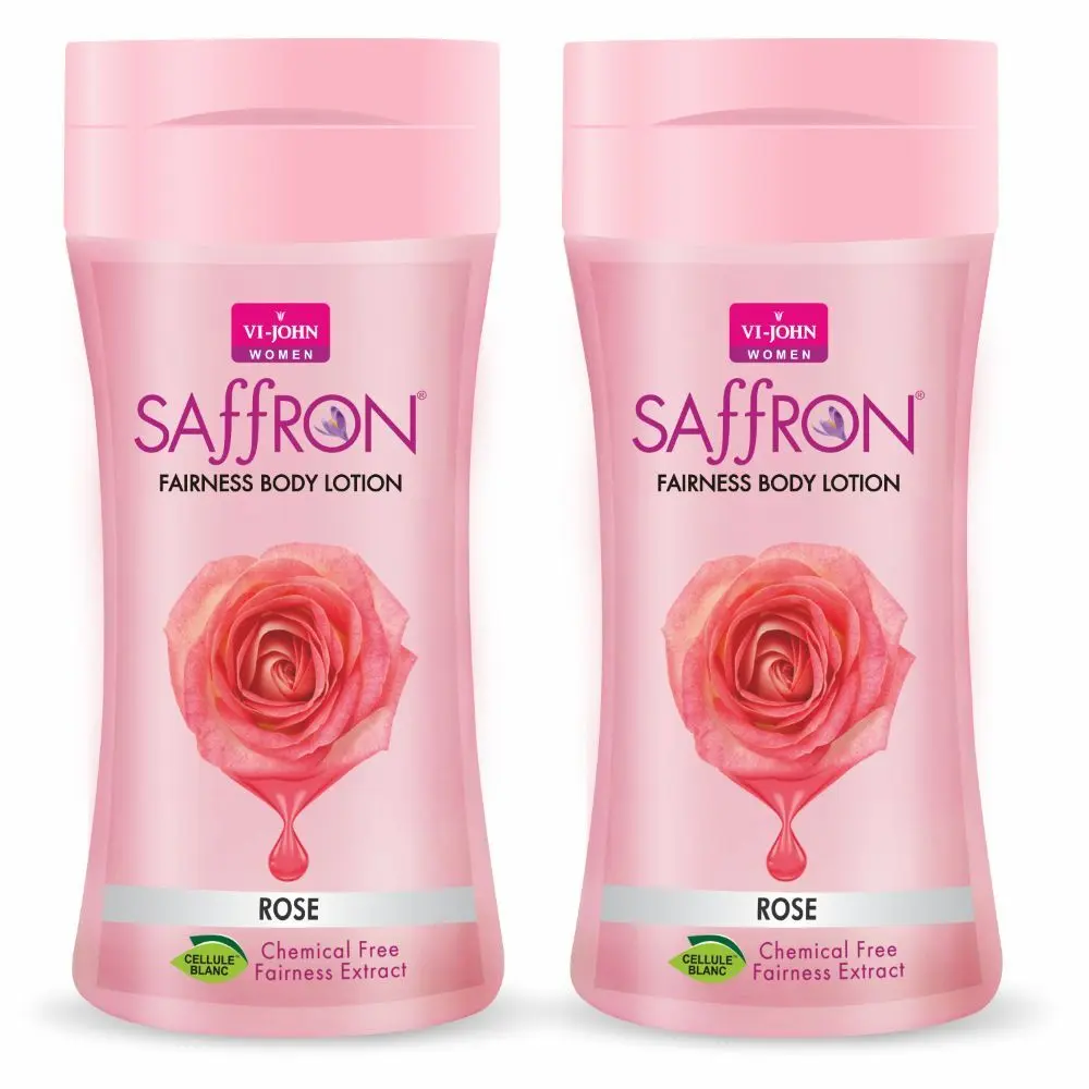 VI - JOHN Women Rose Skin -Ageing Non greasy Chemical Free Fairness Extract Saffron Fairness Body Lotion Enriched with Vitamin E, moisturizes skin upto 48 hour(pack of 2,250 Ml each)