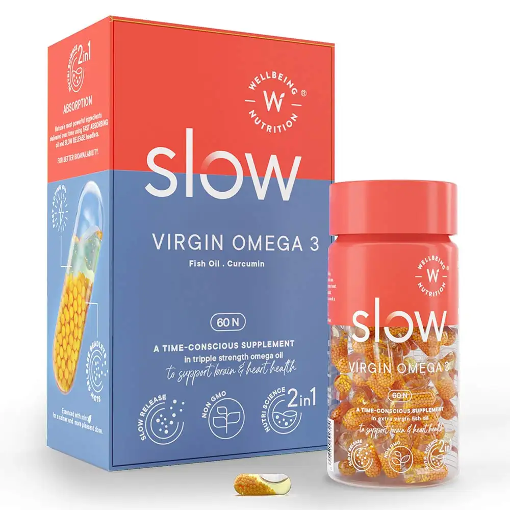 Wellbeing Nutrition Slow Virgin Omega 3,  60 capsules