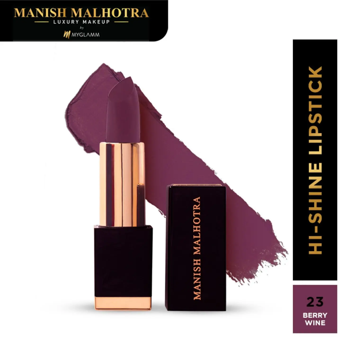 Manish Malhotra Beauty By MyGlamm Hi-Shine Lipstick-Berry Wine-4gm