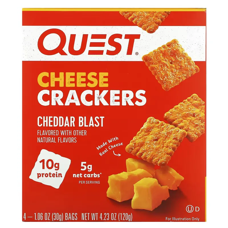 Cheese Crackers, Cheddar Blast, 4 Bags, 1.06 oz (30 g) Each