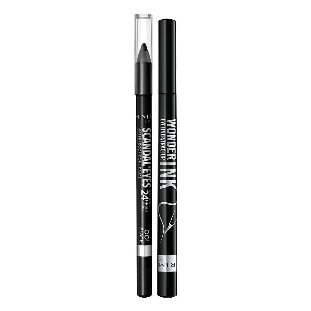 Rimmel London Sc&aleyes Waterproof Kohl Kajal Liner & Wonder'ink Ultimate Liner - Black