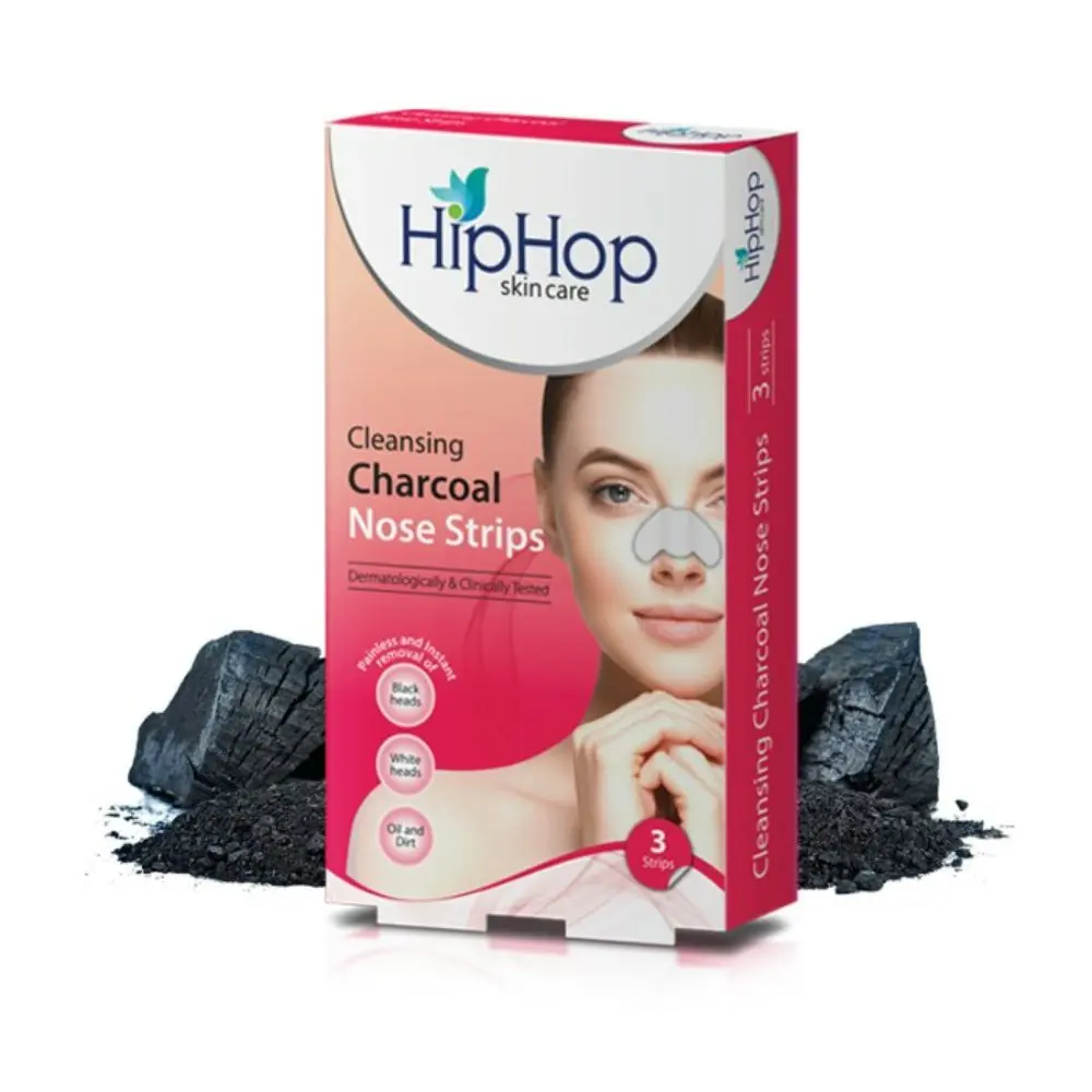 HipHop Skincare Cleansing Charcoal Nose Strips for Women - Blackhead Remover & Pore Cleanser (3 Strips)