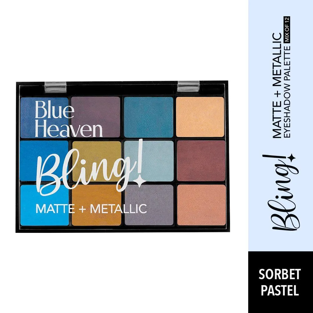 Blue Heaven 12-in-1 Bling Eyeshadow Palette - Sorbet Pastel