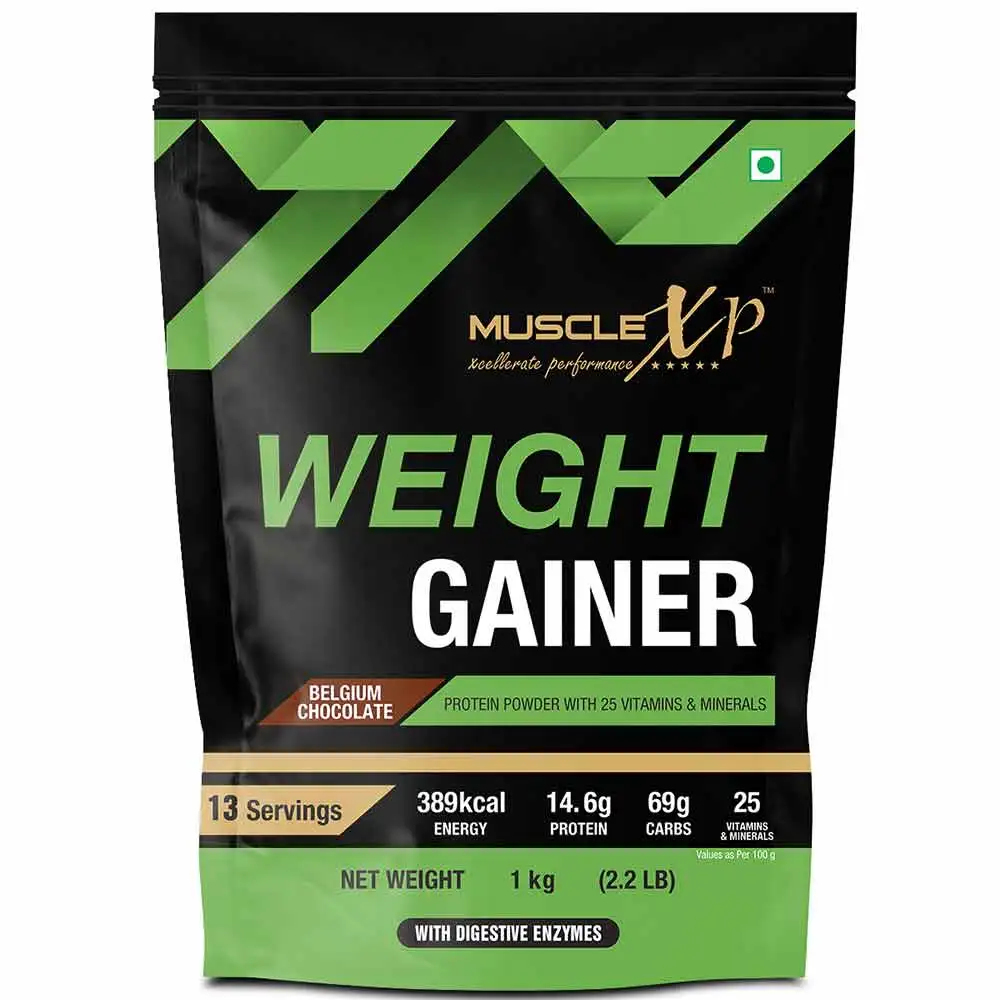 MuscleXP Weight Gainer with Digestive Enzymes,  2.2 lb  Belgium Chocolate