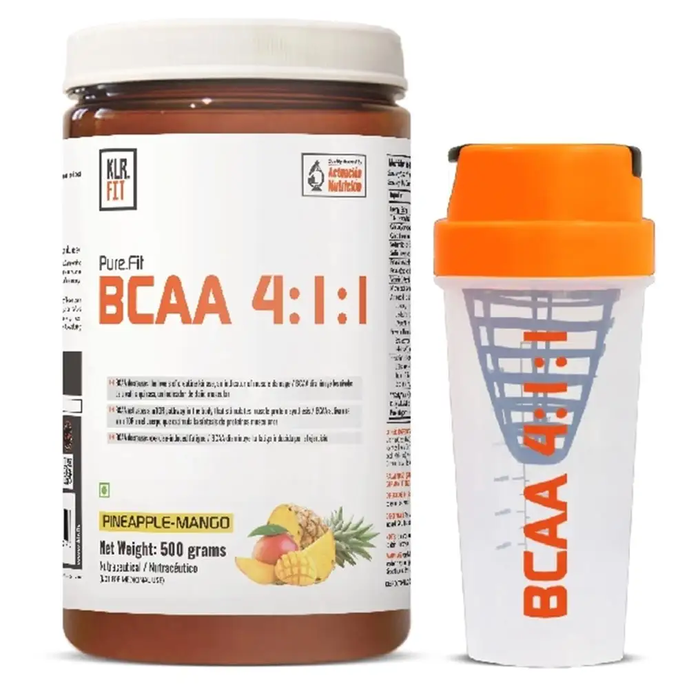 Klr.Fit BCAA 4:1:1,  1.1 lb  27 Servings  Pineapple-Mango with Free Shaker