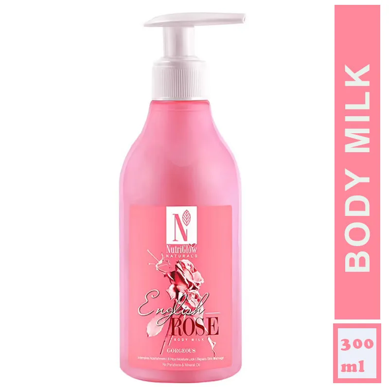 NutriGlow NATURAL'S English Rose Body Milk For Intensive Nourishment