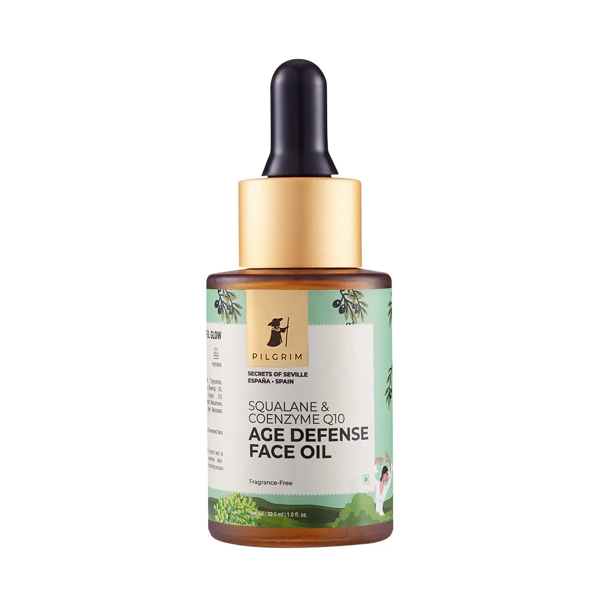 Pilgrim Squalane Age Defense Face Oil for Hydrates and fine lines