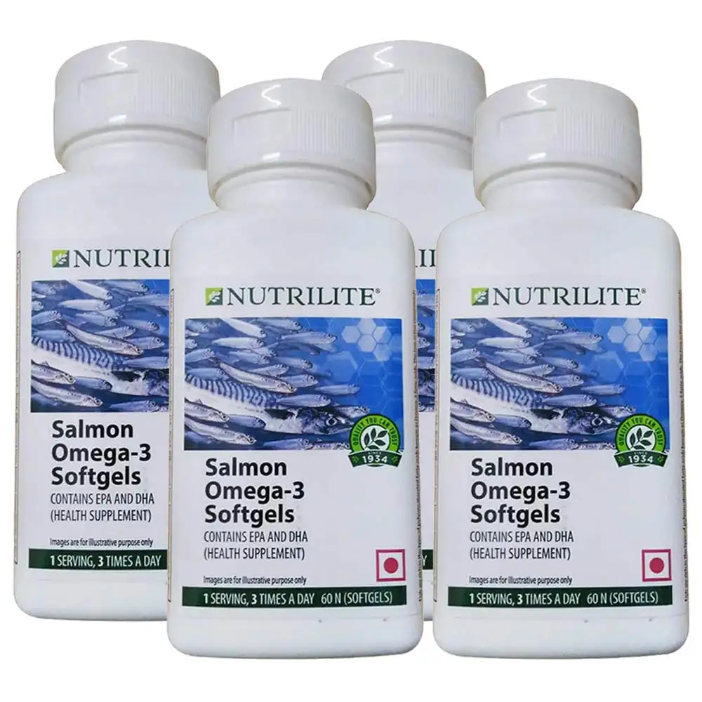 Amway Nutrilite Salmon Omega-3 Pack of 4,  60 softgels