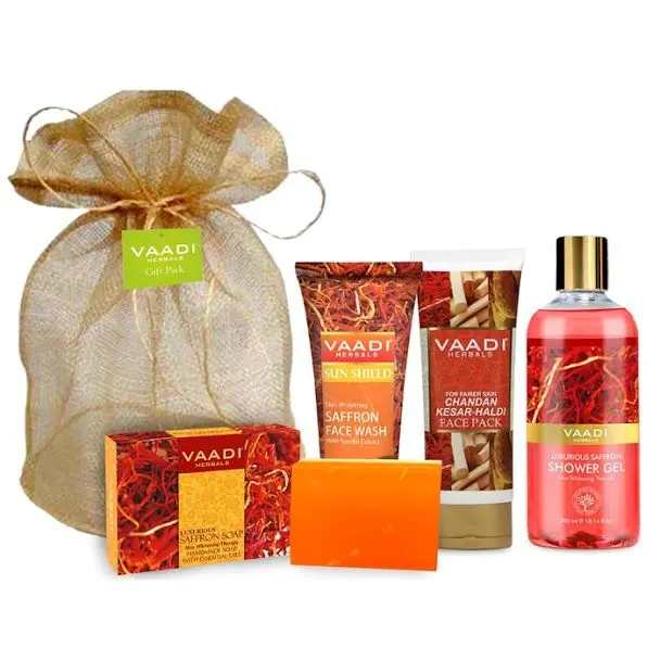 Vaadi Herbals Luxurious Saffron Skin Whitening Set (Visibly Fair Skin) (555 g)