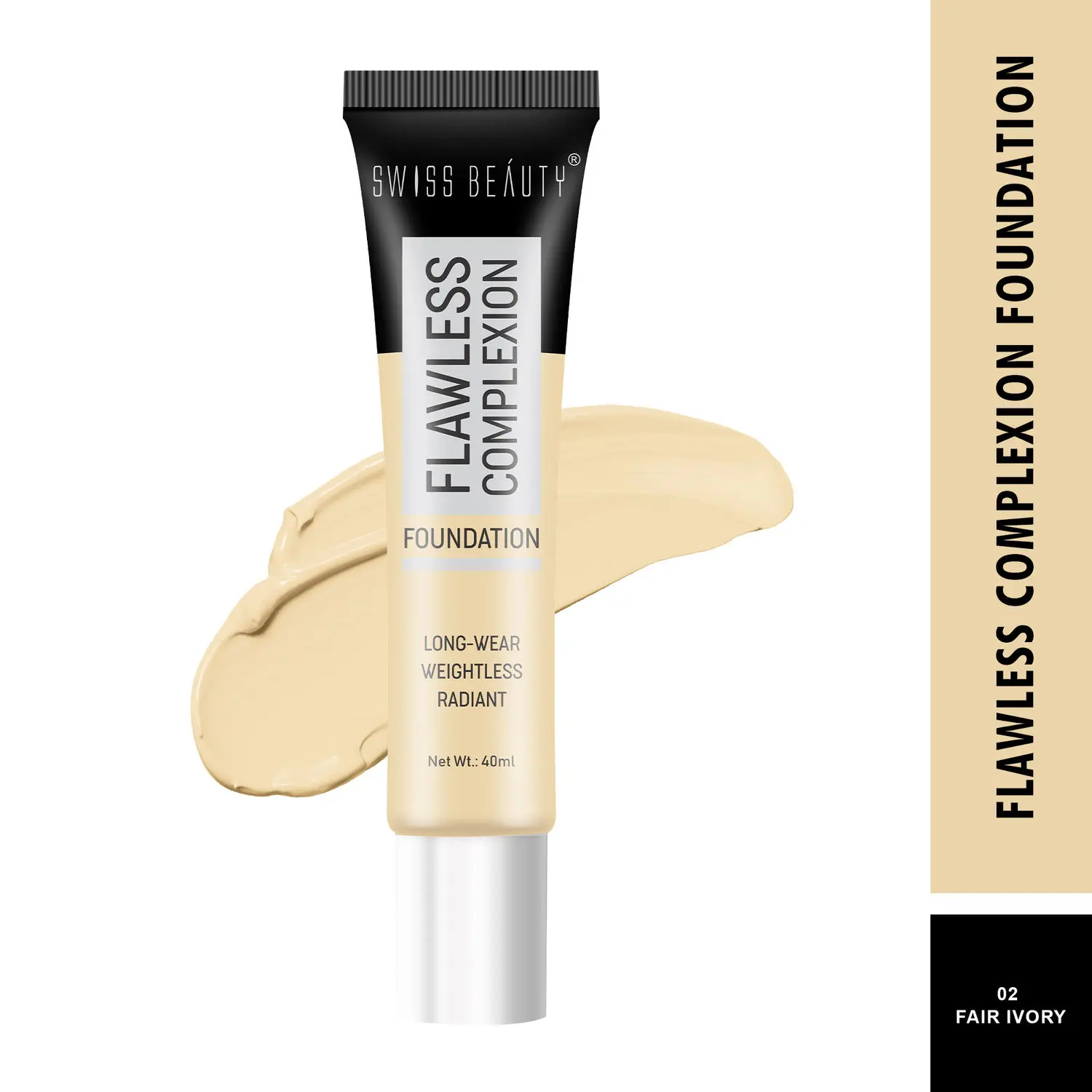 Swiss Beauty Flawless Complexion Foundation 2 Fair Ivory (40 ml)