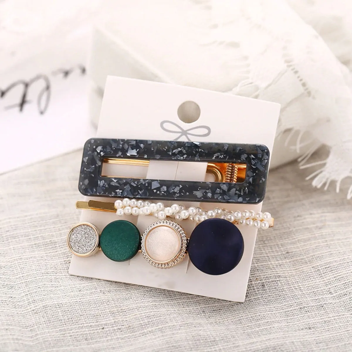 Jewels Galaxy Stylish Pearl Gold Plated Hairclips