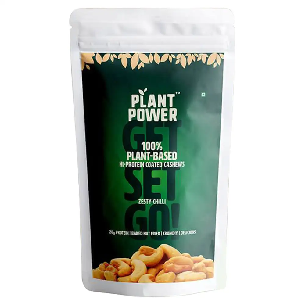 Plant Power Hi Protein Coated Cashews,  Zesty Chilli  0.5 kg