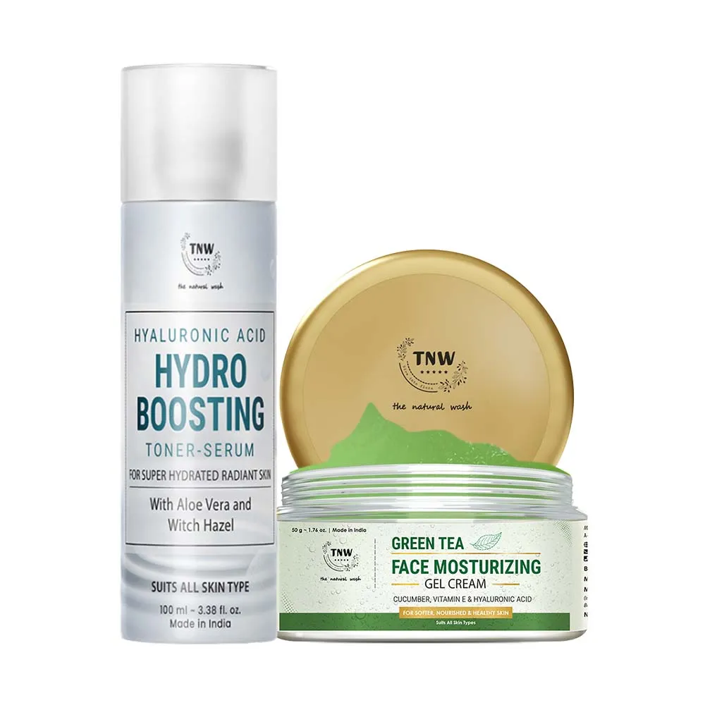 TNW The Natural Wash Face Moisturizing Gel Cream & Hyaluronic Acid Toner Combo