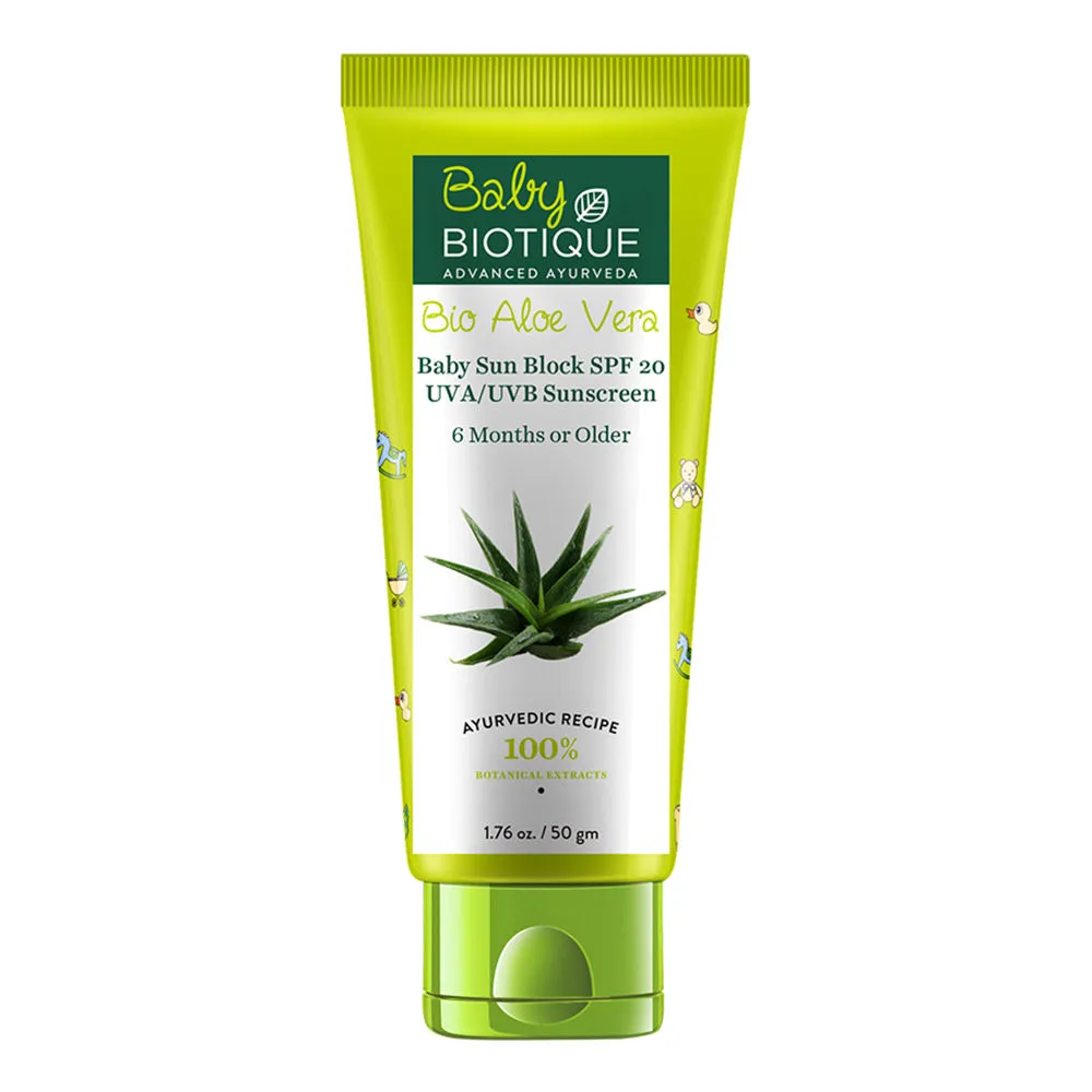 Biotique Bio Aloe Vera Baby Sun Block SPF 20 UVA/UVB Sunscreen