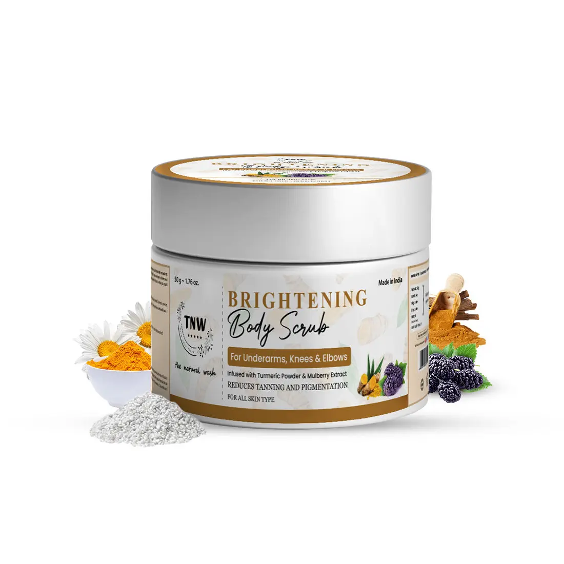 TNW-The Natural Wash Brightening Body Scrub With Turmeric Extracts and Mulberry Extracts | For Underarms, Knees, and Elbows | Brightening | Hydrating