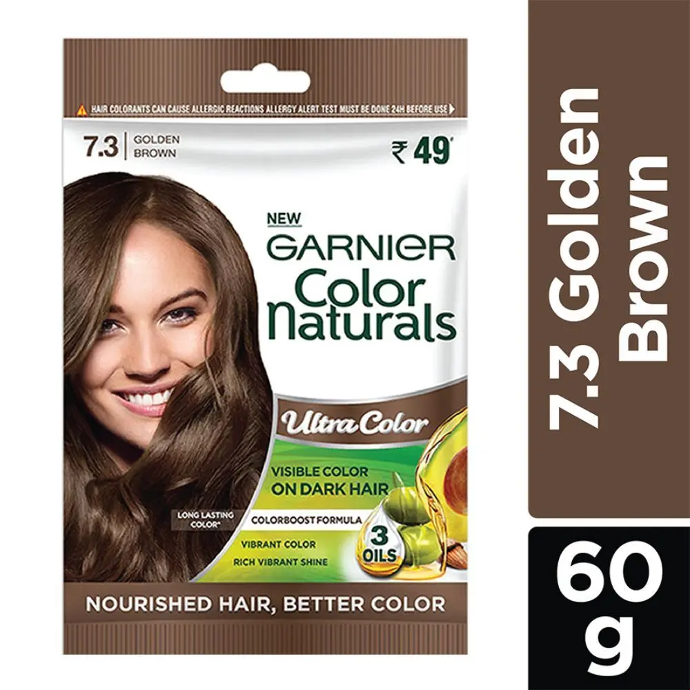 Garnier Color Naturals Creme Riche Sachet, Shade 7.3, Golden Brown