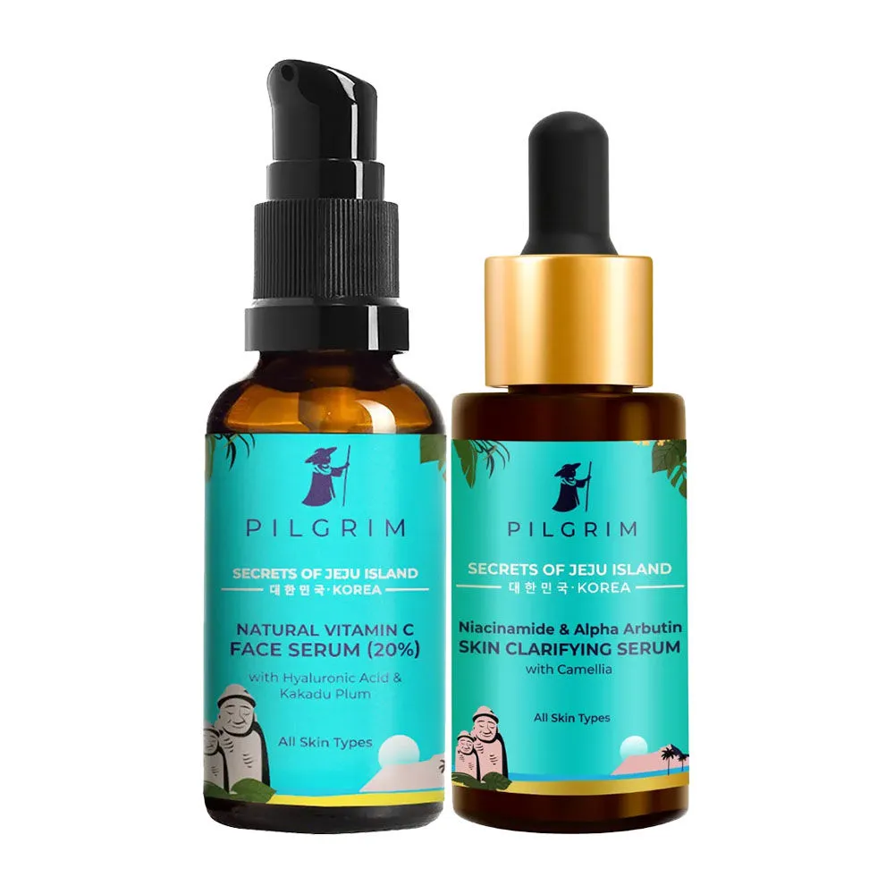 Pilgrim Glow & Clarify Combo With Vit C & Niacinamide Face Serum Combo