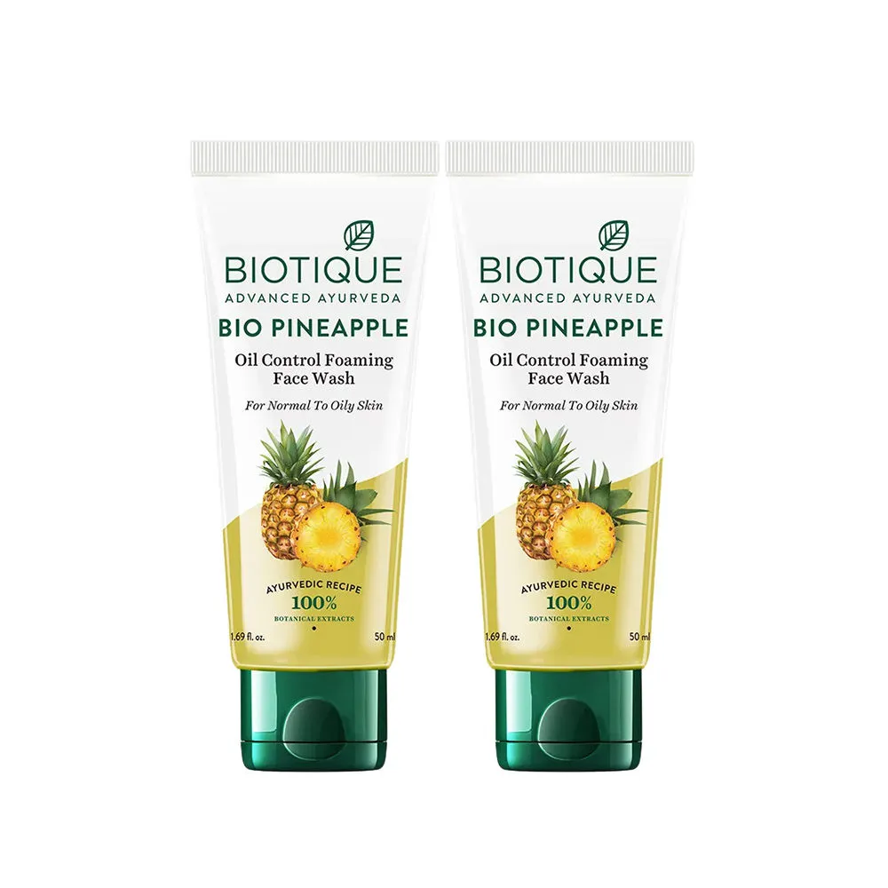 Biotique Bio Pineapple Oil Control Foaming Face Wash - Pack Of 2