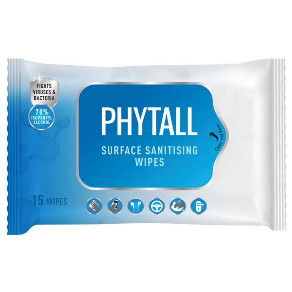 AlchemLife Phytall Anti Germ Surface Sanitizing Wipes,  Fragrance Free  15 Piece(s)/Pack  Germ Protection, Anti-Bacterial