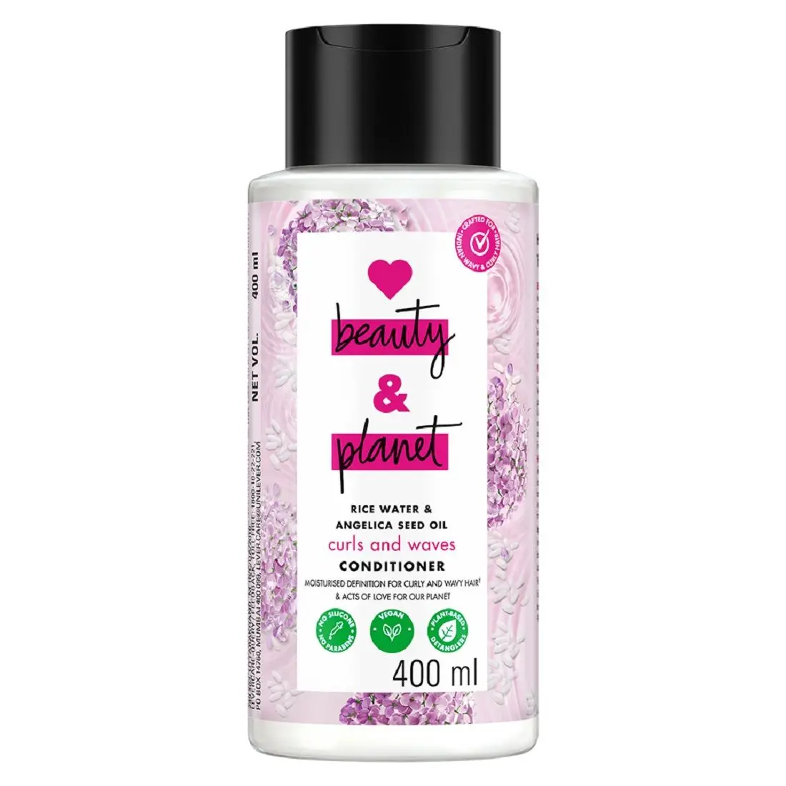 Love Beauty And Planet Rice Water & Angelica Seed Oil Silicone Free Conditioner for curly & wavy hair 400ml