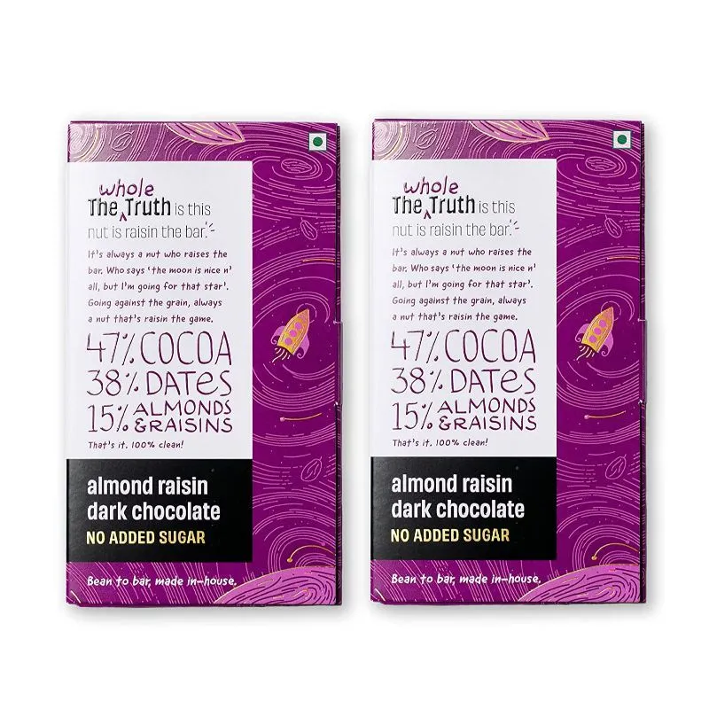 The Whole Truth - Dark Chocolate - Almond Raisin - Pack Of 2