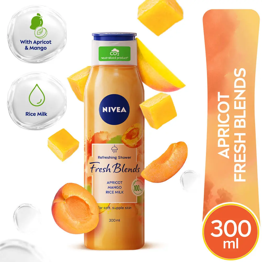 Nivea Fresh Blends Refreshing Body wash- Mango, Apricot, Rice (91% Naturally derived ingredients)