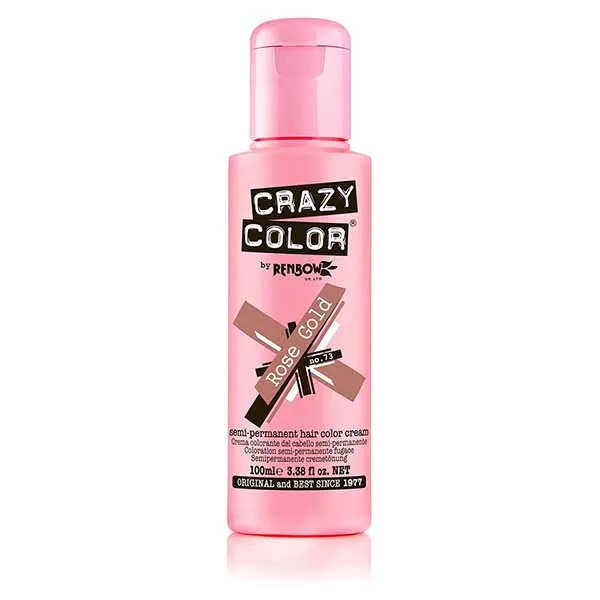 Crazy Color Semi Permanent Hair Color Cream - Rose Gold No. 73