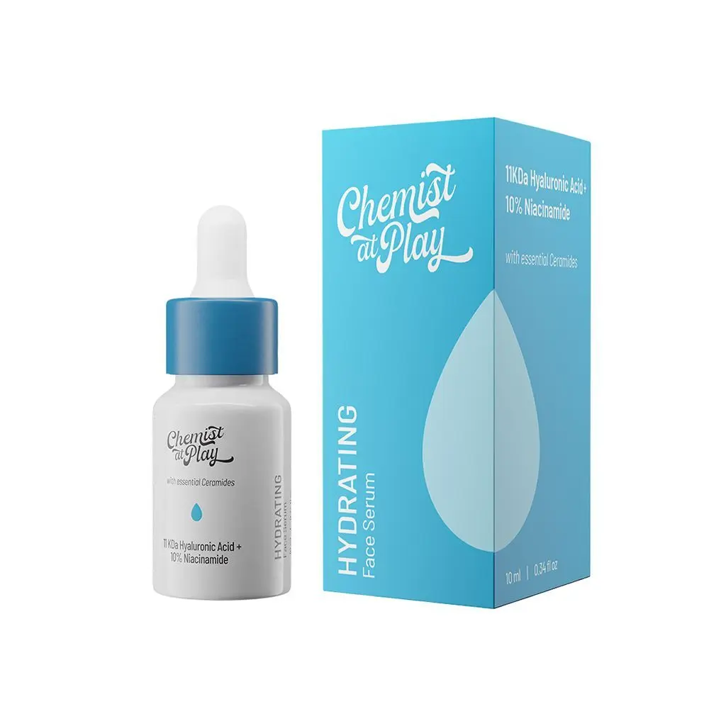 Chemist at Play 11 KDa Hyaluronic Acid + 10% Niacinamide Hydrating Face Serum with Ceramides | For hydrated & glowing skin | 10 ml