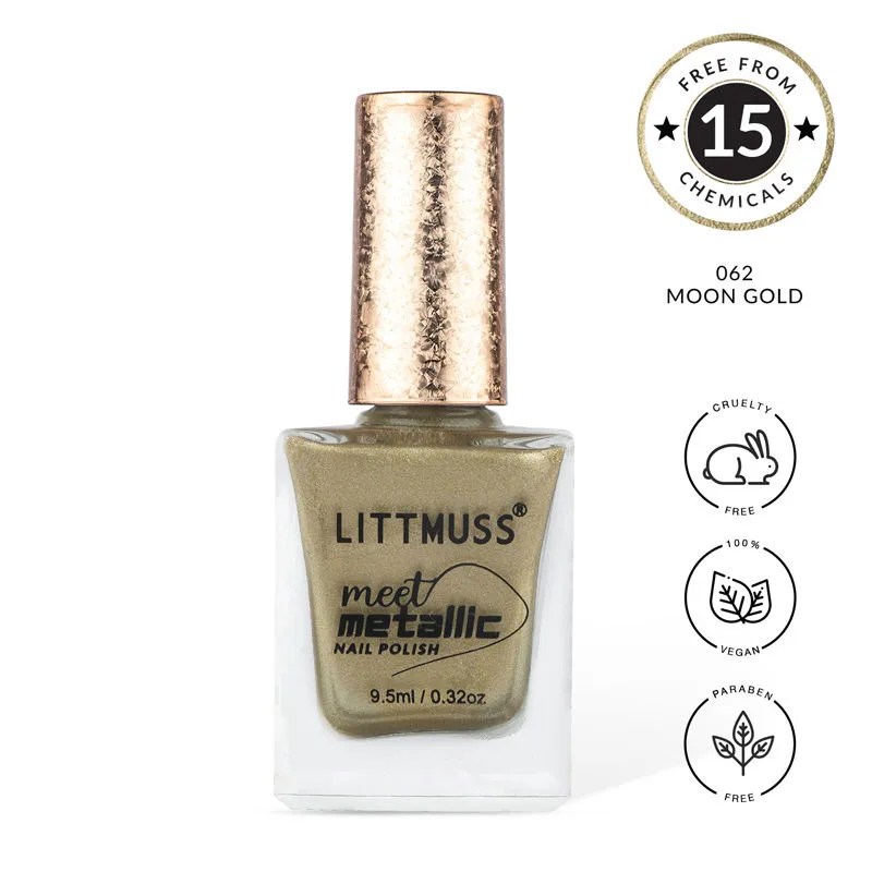 Littmuss Nail Polish Meet Metallic Nail Paint - Moon Gold - 062