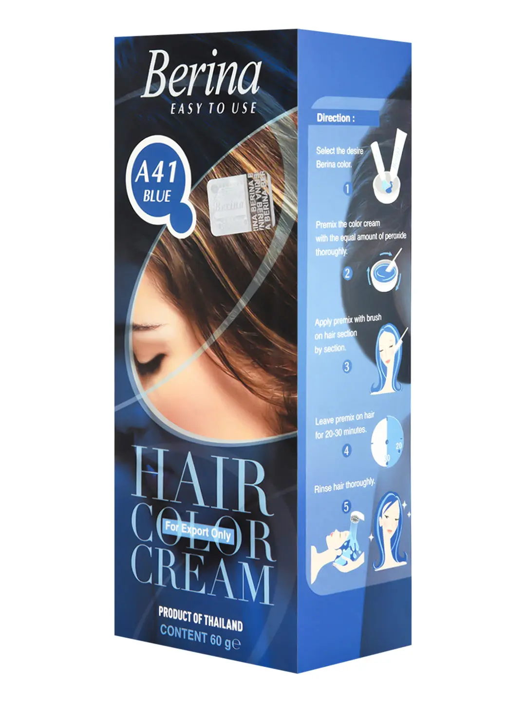 Berina A41 Blue Hair Color Cream 60gm