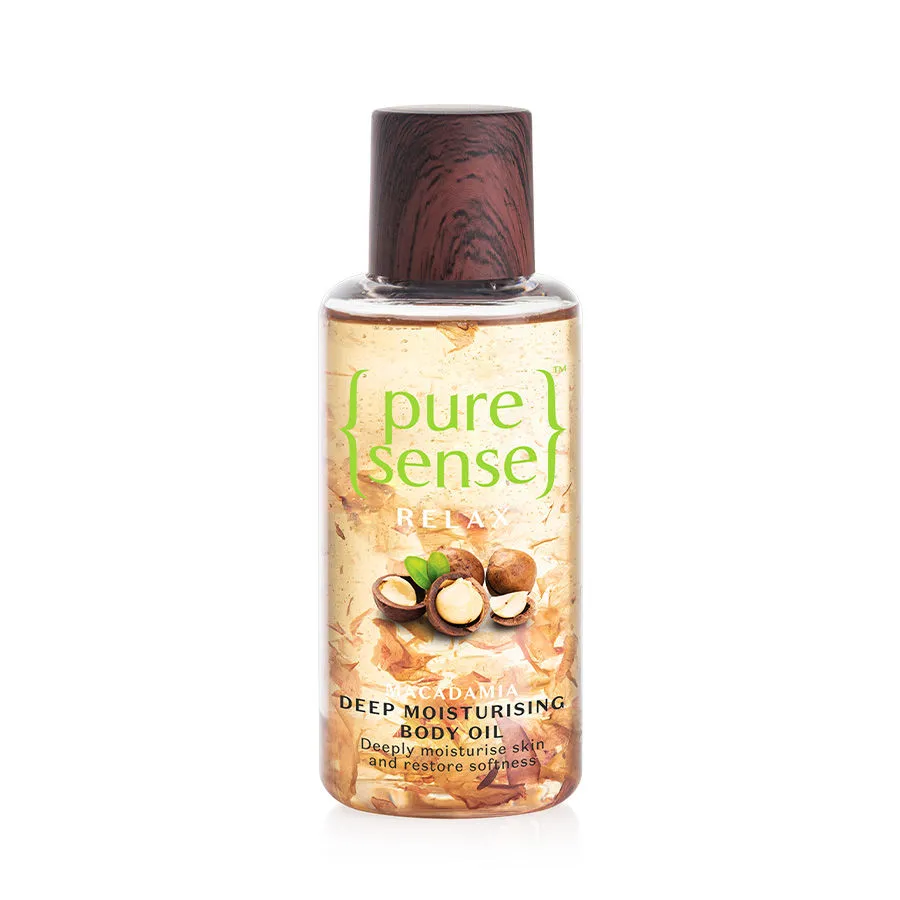 PureSense Macadamia Deep Moisturising Body Oil with Almond Oil & Rose Petal for Nourish Skin